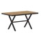 Emma and Oliver Fena 59" x 35.5" Outdoor X-Frame Dining Table with Faux Teak Poly Slat Top and Metal Frame
